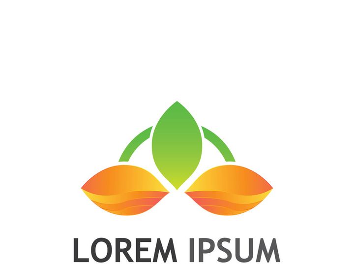 Natural green leaf logo design.