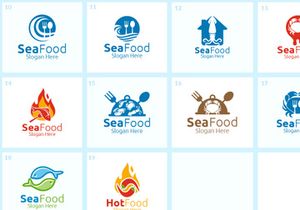 15+ Seafood Logo Bundle