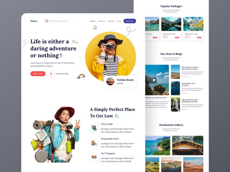 Travo - Travel Landing Page design