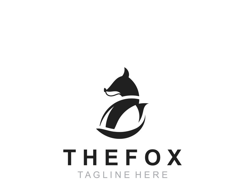 Wild Fox animal Logo Design, Emblem minimal foxes, abstract orange fox Concept, Creative Symbol