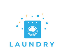 Laundry logo creative design with concept of washing machine, clothes or clothes, foam. Logo for washing , badge,company.