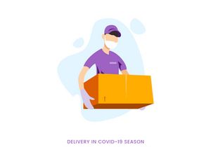 Delivery in Covid-19 season vector illustration
