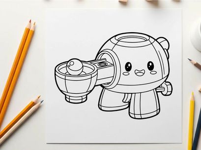 Cute robot washing hands soap hygiene vector illustration