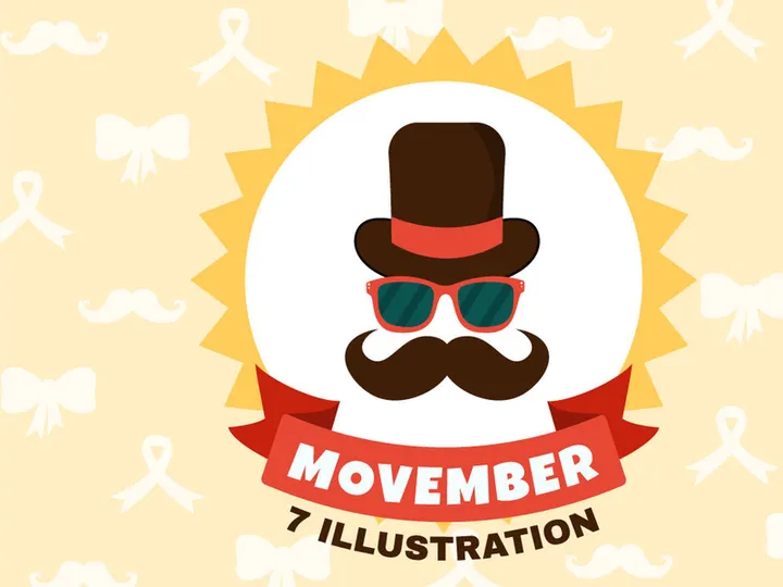 7 Movember Time Vector Illustration