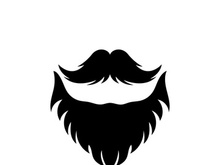 Beard icon logo and mustache vector illustration design symbol