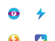 Colorful electric lightning logo design.