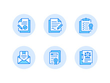 Legal Document Set Icon Pack. Vector Design.
