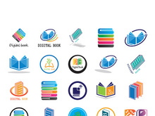 Digital book logo technology vector icon design
