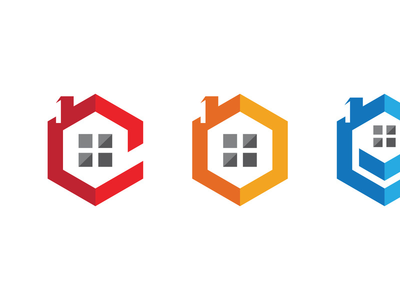 Home industrial Property concept icon logo illustration