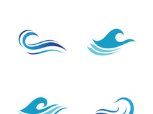 Water wave icon vector template logo