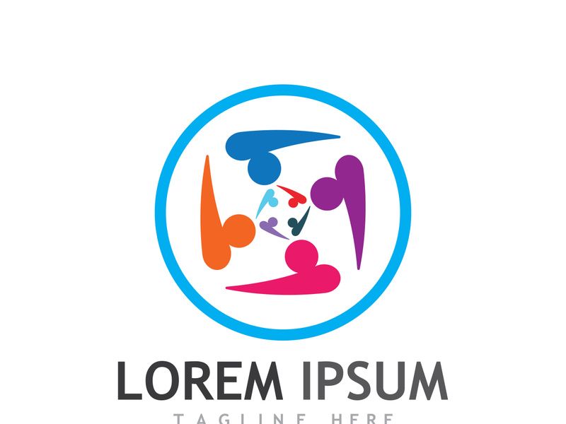 people community logo design with creative idea.