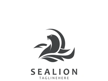 Sea lion mammal logo design animal sea illustration template preview picture