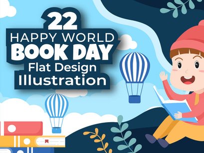 22 World Book Day Flat Illustration