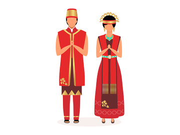 Indonesians flat vector illustration preview picture