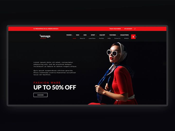 Teenage Fashion Wear Landing Page