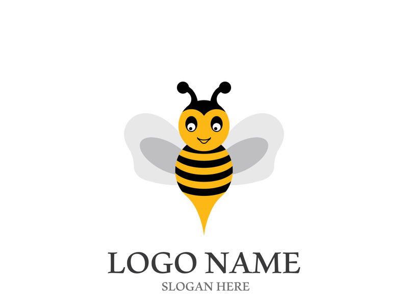 Bee logo vector icon illustration design