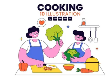 10 Cooking Vector Illustration preview picture
