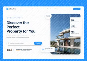Modern Real Estate Website UI Design | Clean Property Landing Pa