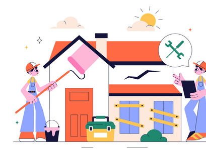 10 Home Renovation or Repair Service Illustration