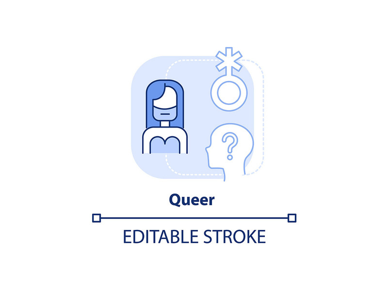 Queer light blue concept icon