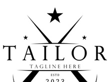 tailor logo icon illustration template combination of buttons for clothes, thread and sewing machine, for clothing product design, convection companies, fashion in vector form