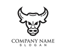 Bull head logo vector icon design illustration