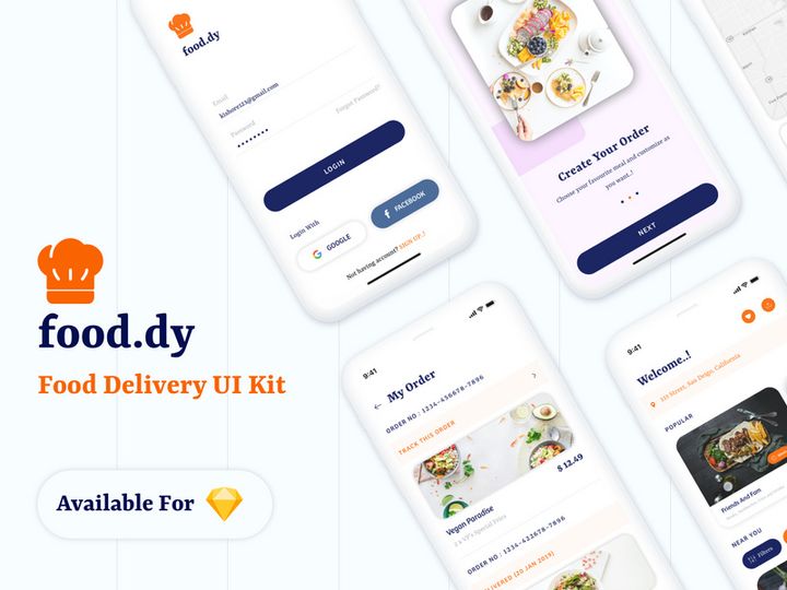 Food.dy Delivery App UI Kit preview picture