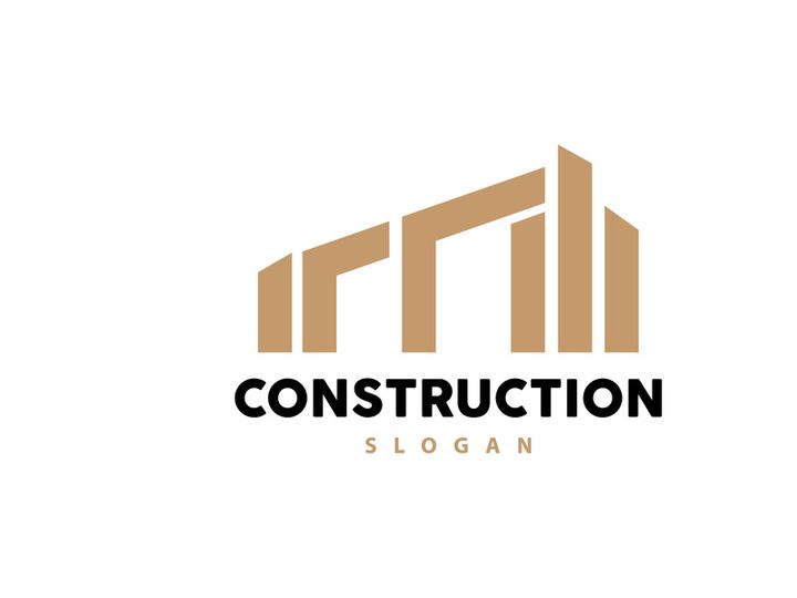Building Logo, Vector For Building Construction, Premium Simple Line Design