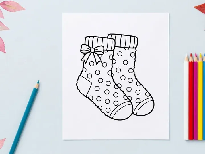 Cute baby booties with polka dots and festive bow for holiday gift or newborn photography props