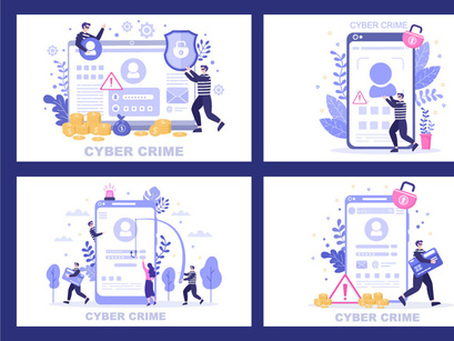 15 Cyber Crime Illustration
