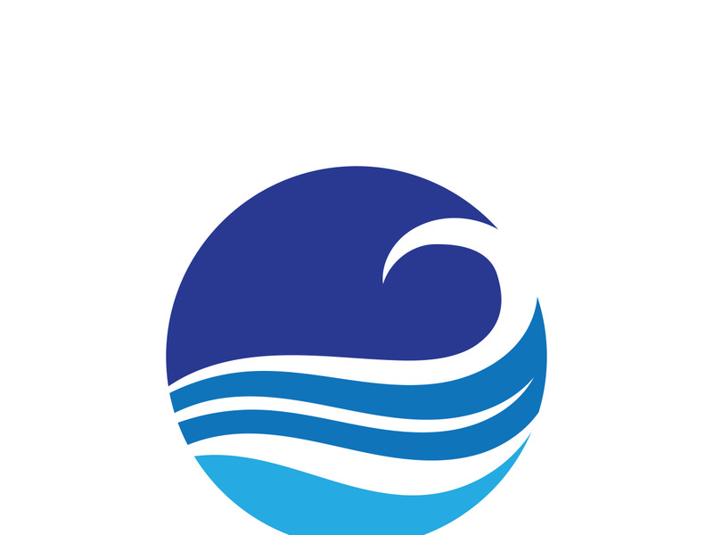 Water wave icon vector template logo