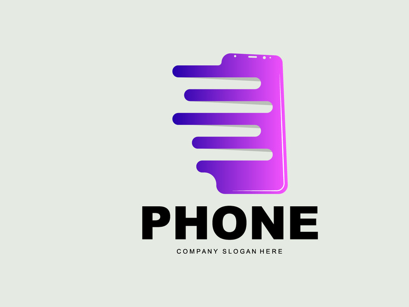 Smartphone Logo, Communication Electronics Vector, Modern Phone Design, For Company Brand Symbol