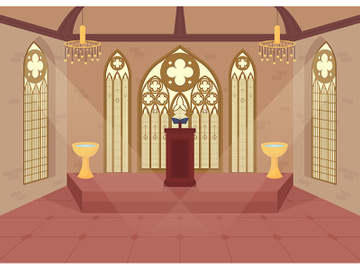 Church flat color vector illustration preview picture