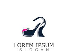 Women shoes logo design High heel fashion shop icon vector for business store