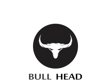 Retro vintage bull head horns logo. preview picture