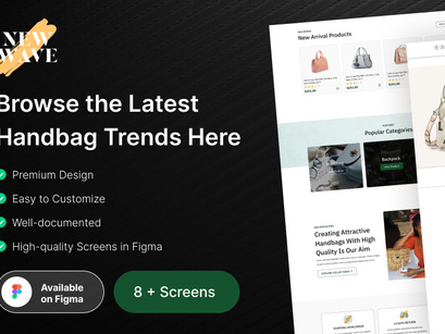 Fashionable Handbag UI Kit | figma UI kit