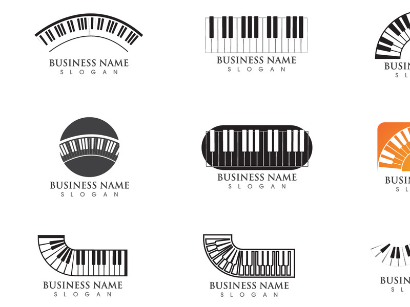 Piano logo vector elements