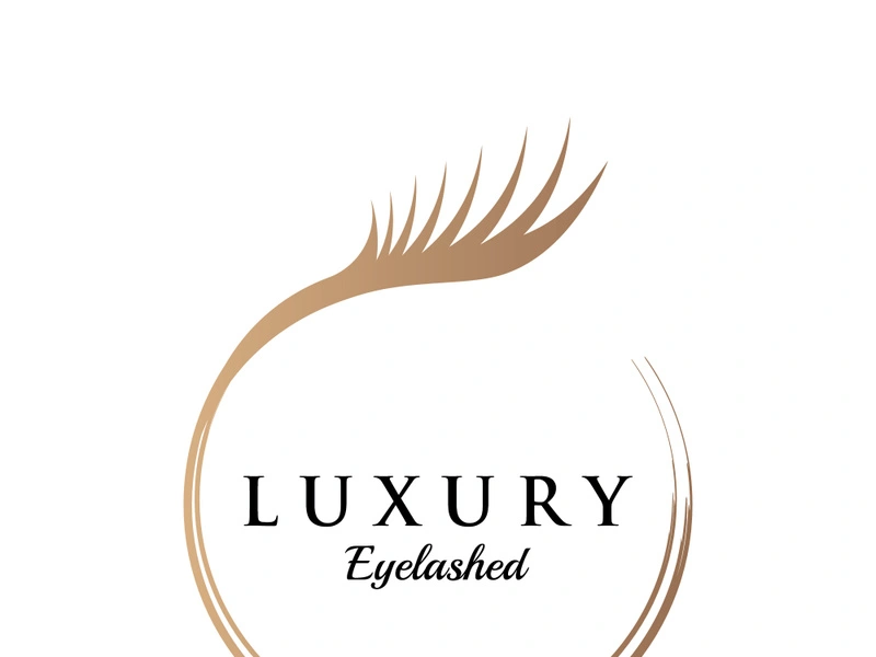 Luxurious and colorful eyelash extension logo.
