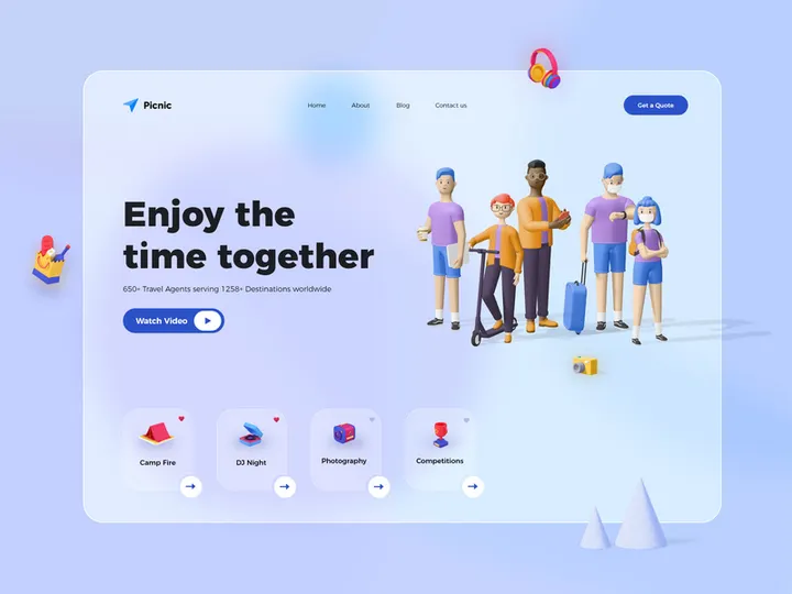 Picnic Landing Page Design