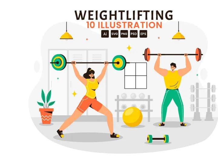 10 Weightlifting Sport Illustration