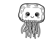 Cute jellyfish smiling underwater vector illustration