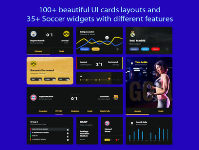 100+ beautiful UI cards layouts