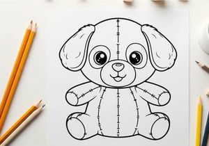 Cute puppy sitting cartoon vector illustration flat design