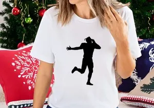 A silhouette of a person running with dynamic movement and energy