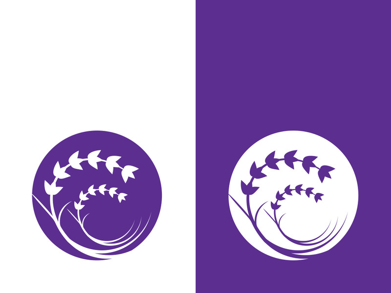 Fresh lavender flower logo vector flat design