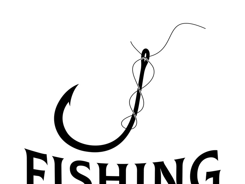 fishing hook logo design, fishing bait, fishing shop, tournament, angler, fishing community