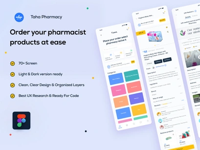 Pharmacies medical delivery UI/UX design for mobile app