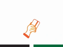 Hand holding credit card business icon image design