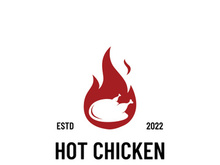 Retro vintage hot chicken logo.