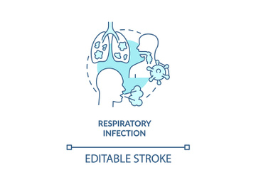 Respiratory infection blue concept icon preview picture